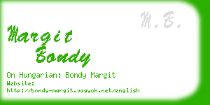 margit bondy business card